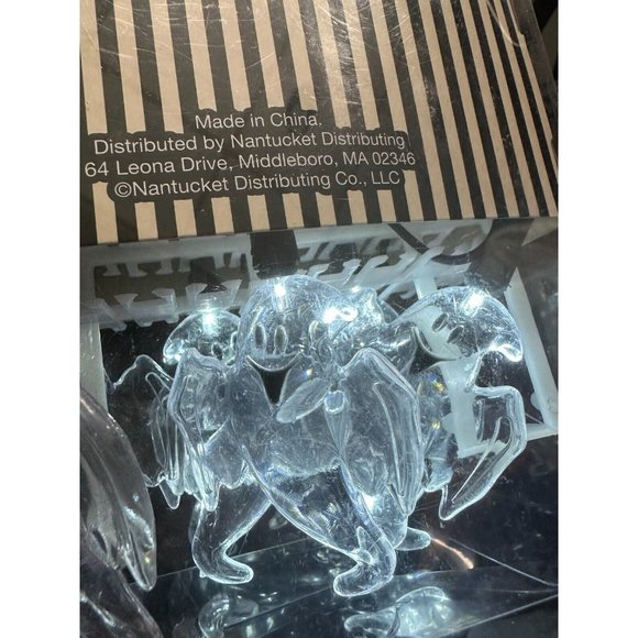 Halloween Purple Bats 20 Clear Ghosts 15 String Led Lights Set of 2 - Picture 11 of 13